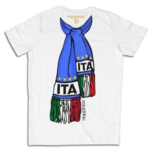 TShirt Happiness con sciarpa dell'Italia