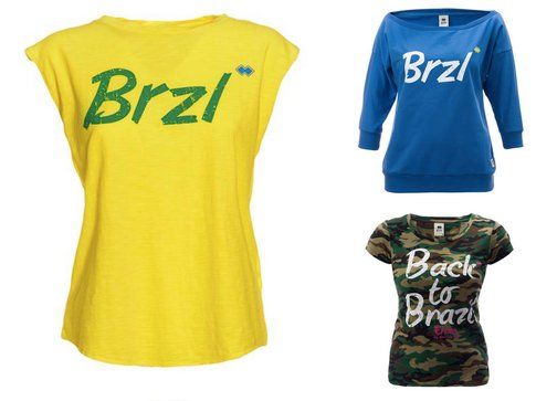 T-shirt e Felpe della linea Erreà Republic con i colori della bandiera brasiliana e italiana