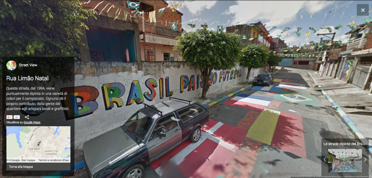 Mondiali 2014: percorri le strade del Brasile dipinte per festeggiare (con Google)