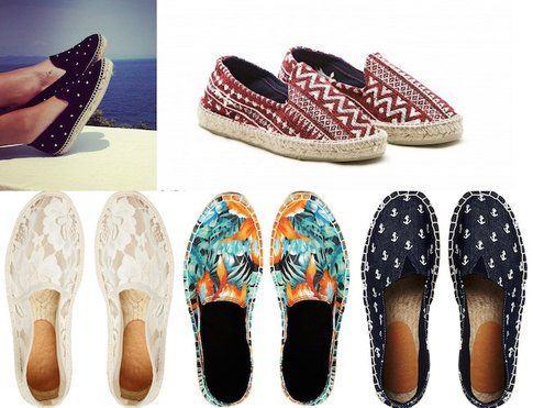 Espadrillas classiche con materiali e tessuti particolari  fonte: Manebì e Asos