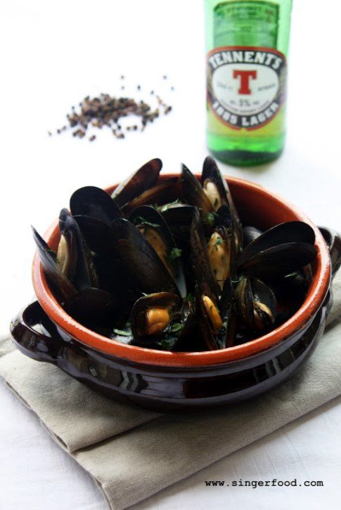 Cozze alla birra. Ricetta e foto del blog SingerFoos