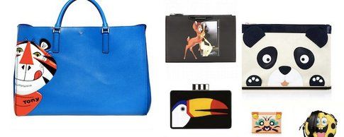 Borse e pochette con cerbiatti, tigri e panda su Luisaviaroma