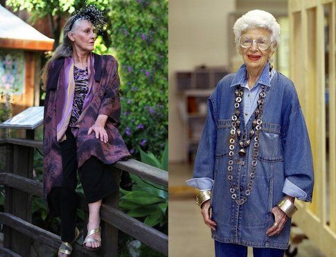 Olivia Batchelder, artista di Laguna Beach e Iris Apfel - Fonte :advancedstyle.blogspot.co.at e onlythebest2010.net