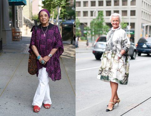 Una splendida 80enne a NY e Gloria Sharp in Dries van Noten - fonte: advancedstyle.blogspot.it e silhouettedskyline.com