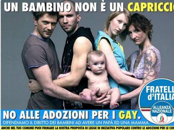 Oliviero Toscani a Fratelli D'Italia: come risarcimento, un sostegno alla causa delle adozioni gay