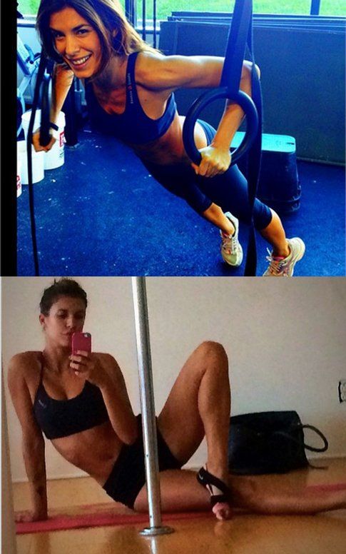 Elisabetta Canalis durante i suoi allenamenti - fonte: @littlecrumbl_ su Instagram