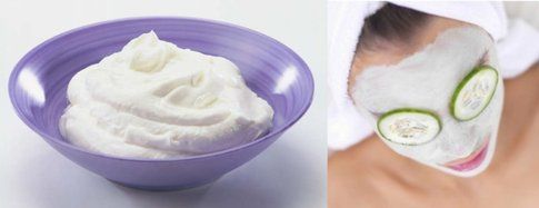Maschera allo yogurt greco. Un consiglio: utilizzate dei cetrioli freschi sugli occhi per un'azione sgonfiante!