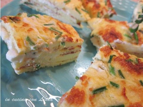 Frittata sfiziosa con erba cipollina e philadelphia