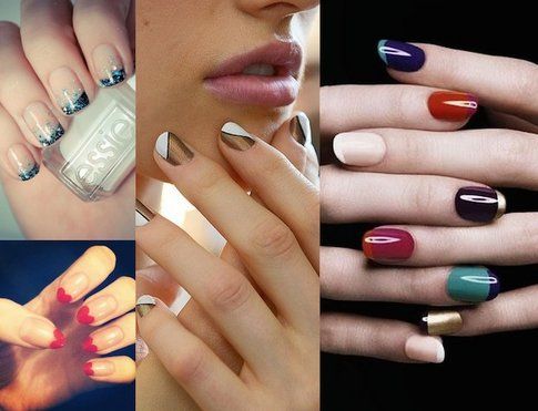 Collage di Manicure french, diagonali, bicolor e oblique perfette per quest'inverno!