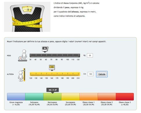 Calcolo indice di massa corporea