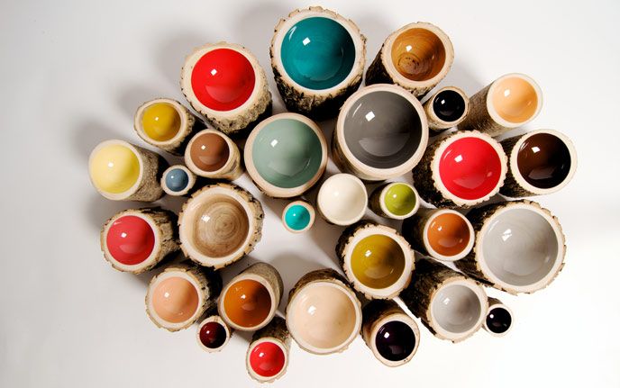 Dai boschi canadesi le coloratissime Log Bowls