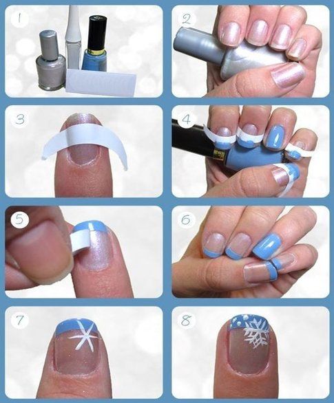 Nail art french con fiocco di neve - youglamour.it