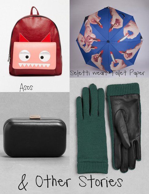 Zainetto Asos, Ombrello Seletti, Clutch e Guanti &OtherStories