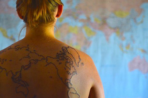 World Map Tattoo - by Denise Krebs