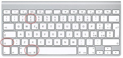 cmd + shift + 3
