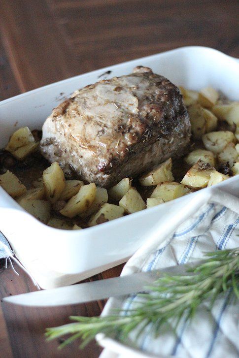 arrosto di maiale alla senape e patate arrosto