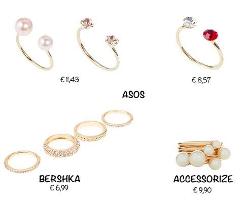 Gli anelli di Asos, Bershka e Accessorize