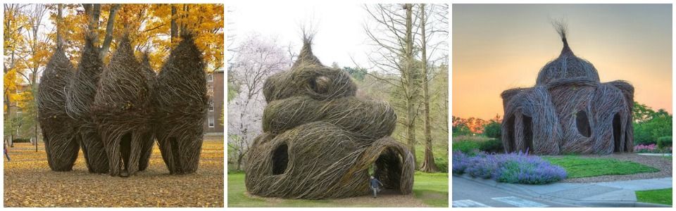 Le meravigliose costruzioni di rami di Patrick Dougherty