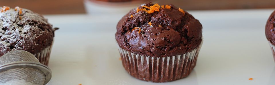 Muffin d'inverno: cacao amaro e arancia