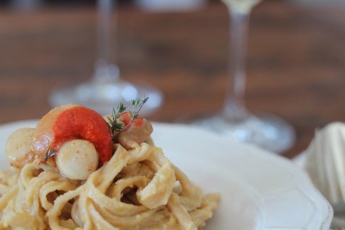 Speciale San Valentino: Linguine alla crema di ceci e cappesante al burro e limone