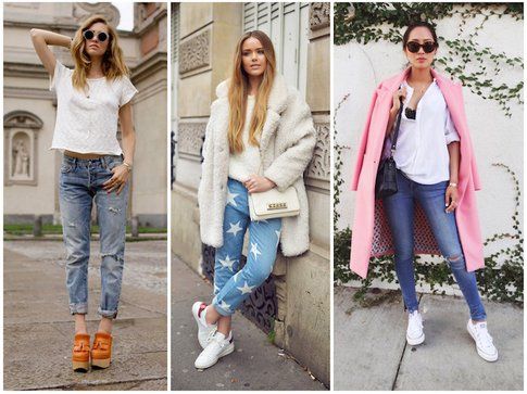 Tre top blogger indossano i jeans in modo basic : Chiara Ferragni di theblondesalad, Kristina Bazan di Kayture e Aimee Song