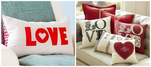 Collage cuscini in tema San Valentino - Pinterest
