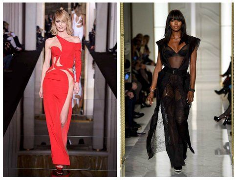 Eva Herzigova per Atelier Versace e Naomi Campbell per La Perla Atelier