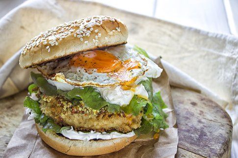 Hamburger di ceci e crema di formaggio