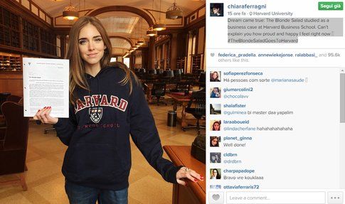 Chiara Ferragni ad Harvard