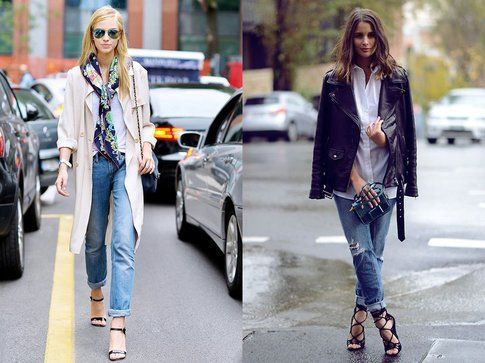 Boyfriend jeans + sandali. Foto: WhoWhatWear-PaperBlog