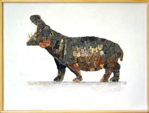 Aneme Mosaico. Hippopotamus amphibius - 37,5 x 28,5 cm - 2014