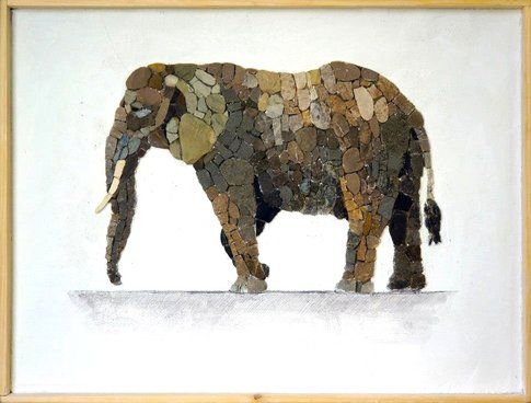 Aneme Mosaico. Loxodonta africana - 37,5 x 28,5 cm - 2014