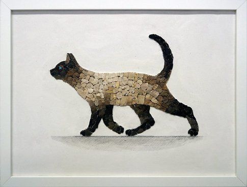 Aneme Mosaico. Felis catus siamensis - 42x32 cm - 2015