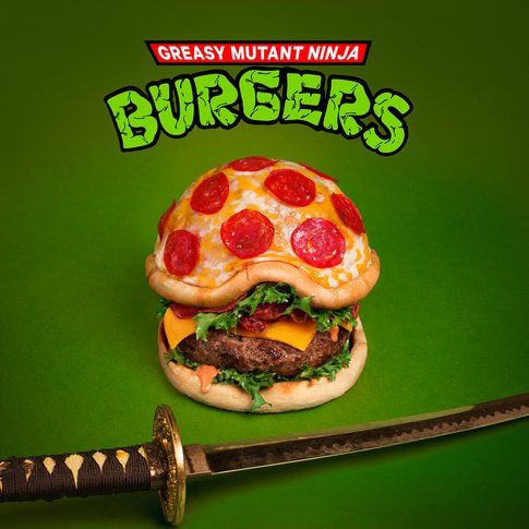 Hamburger Pizza Mutant Ninja