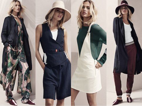 Alcuni look sui toni del blu e del verde per la collezione H&M STUDIO P/E 15- fonte: H&M