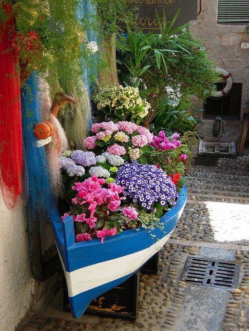 Barca porta fiori - Pinterest