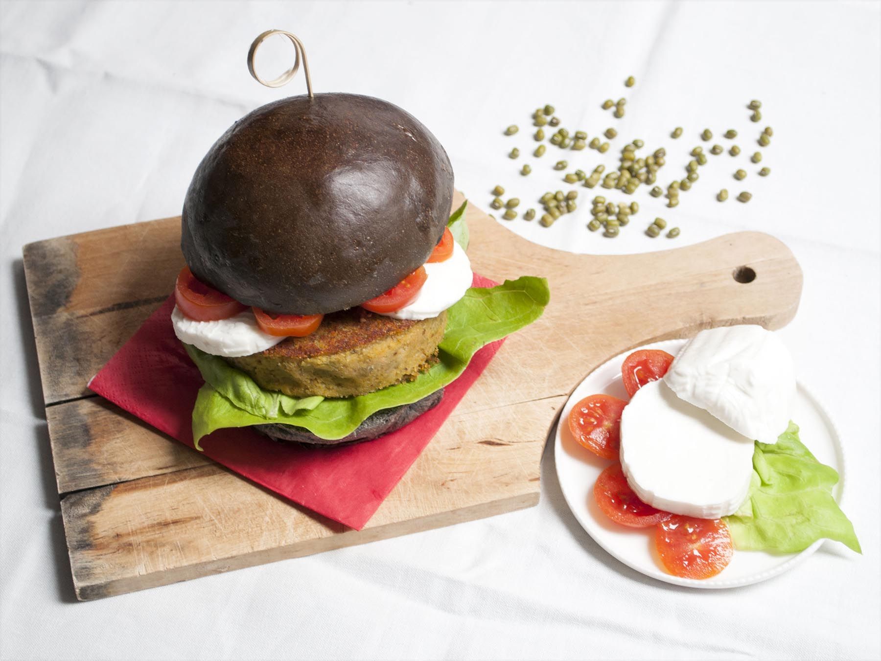 Burger vegetariano con soia verde