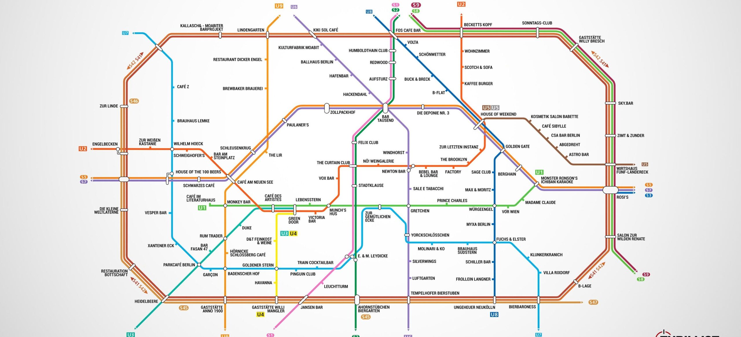 Le 3 Metro Bar Map di Madrid, Parigi e Berlino