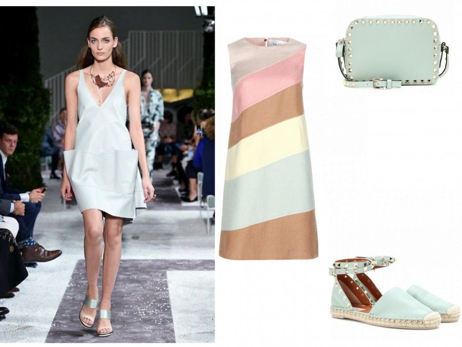 Look Menta di Tod's, accessori di Valentino