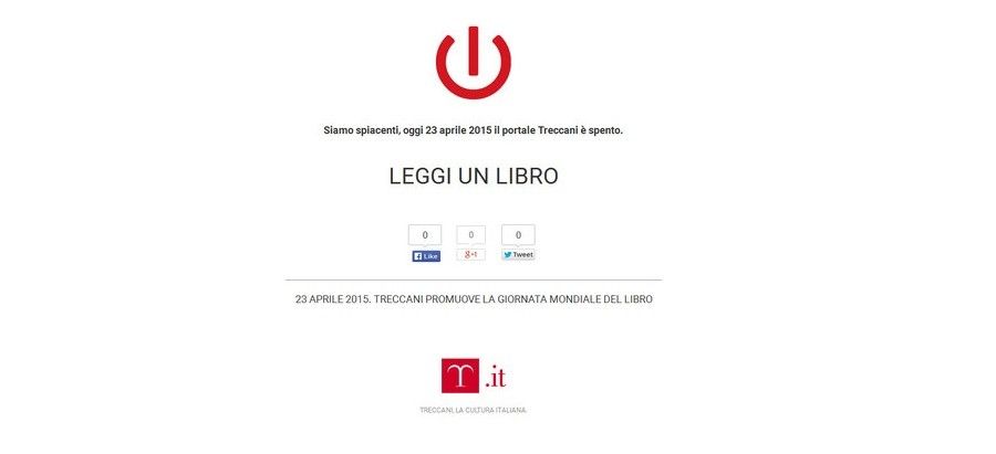 Il sito di Treccani per la Giornata del Libro