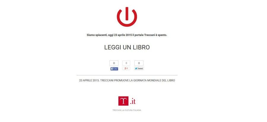 Il sito di Treccani per la Giornata del Libro