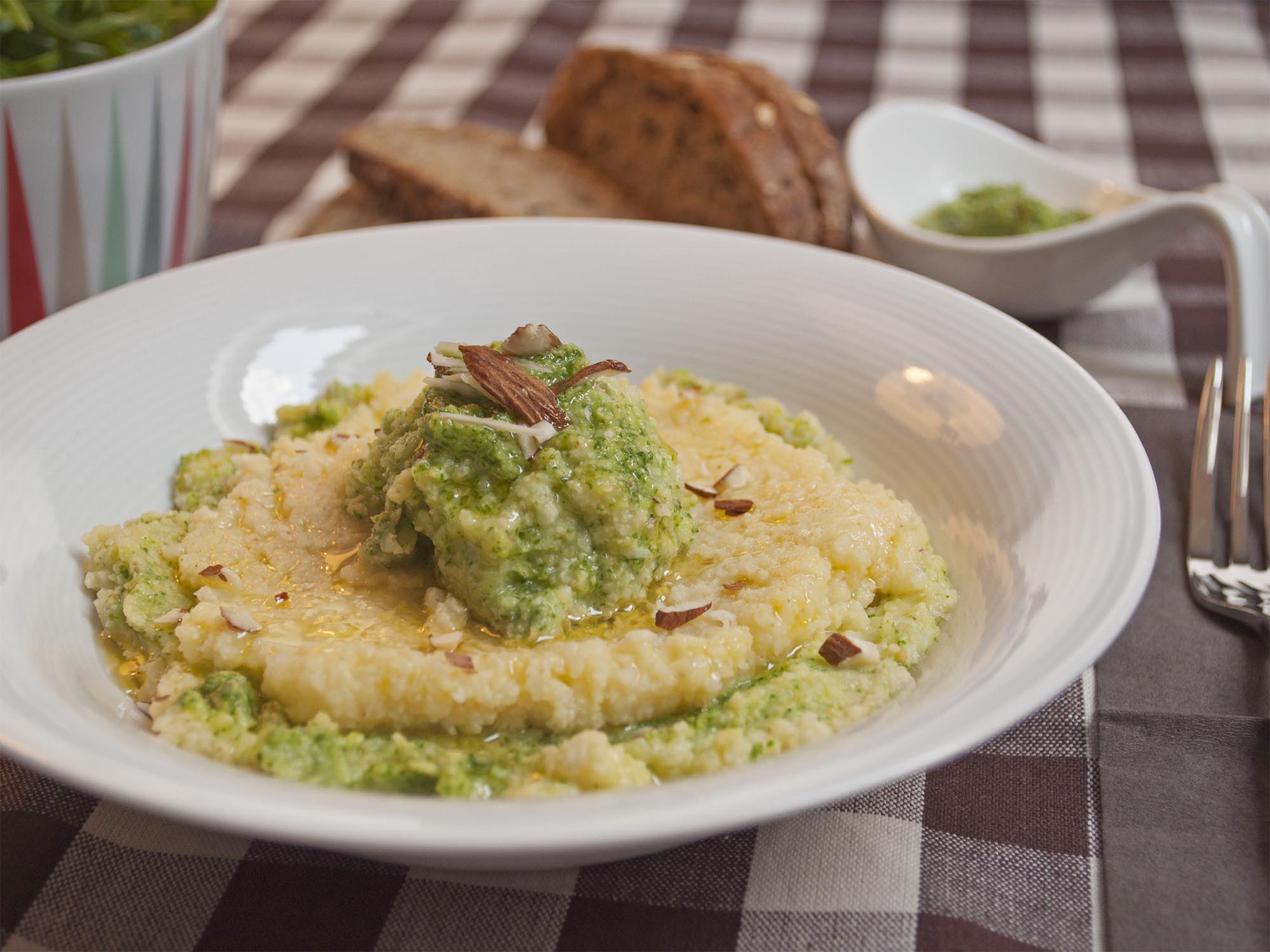 Miglio con pesto di rucola