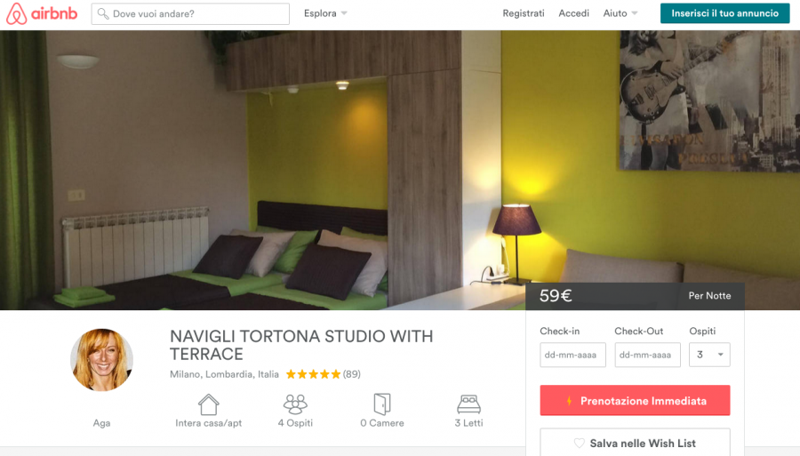 Un appartamento sui Navigli in affitto su Airbnb