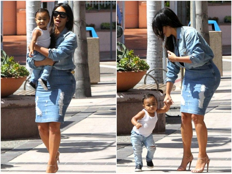 kim-kardashian-north-west-walking-photos-denim-skirt-shirt-prada-current-elliot-frame-denim-marianna-hewitt-blog