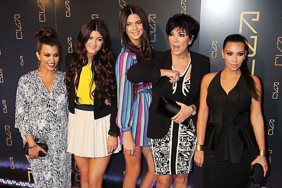 A KARDASHIAN FAMILY AFFAIR:  Kim and Kourtney Kardashian with Kendall, Kylie, and Kris Jenner 