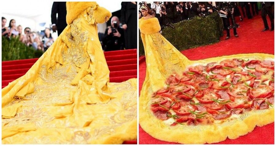 Rihanna al Met Gala e i meme