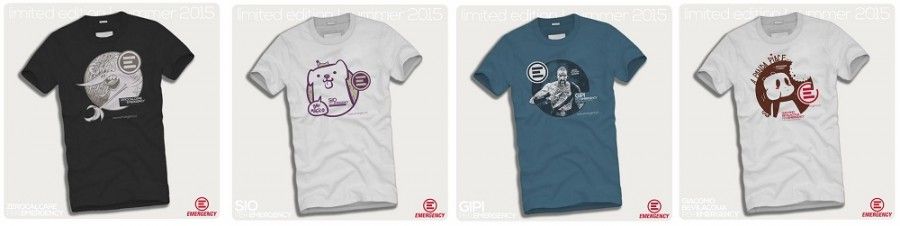 T-shirt per Emergency disegnate dai fumettisti italiani