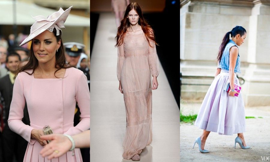 Un look rosa cipria di Kate Middleton, un look dalla sfilata di Alberta Ferretti e uno scatto catturato da Vogue.com durante l'ultima PFW