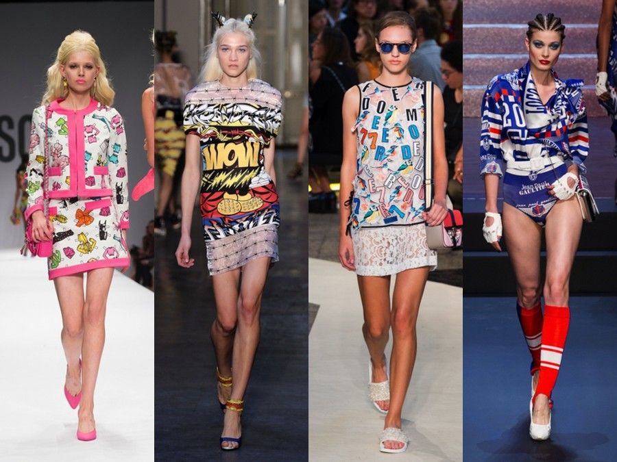 Moschino, Ground Zero, MSGM e Jean Paul Gautier in passerella propongono stampe pop