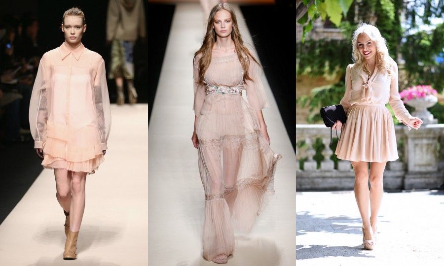 Look Rosa Cipria dalle sfilate di N°21, Alberta Ferretti e dal sito it-girl.it